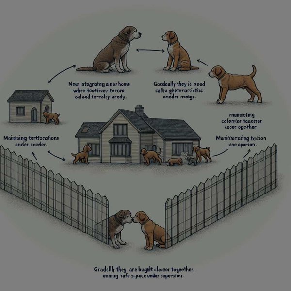 Comment intégrer un chiot dans un foyer avec un vieux chien territorial?