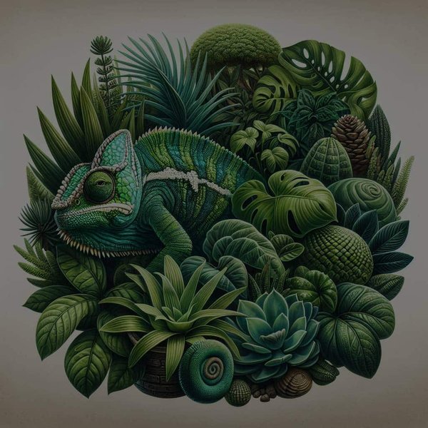 Quelles plantes sont recommandées pour l'enrichissement du terrarium d'un caméléon calyptratus ?